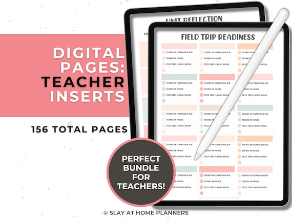 Digital Teacher Inserts for Digital Planners | Teaching Inserts | Teaching Planner | Teacher Planner Pages | Digital Inserts