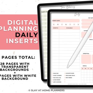 Daily Inserts for Digital Planners | Digital Planner Inserts | Digital Planning Pages | Digital Inserts Only | Time Blocking Inserts