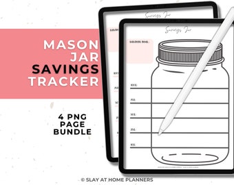 Einmachglas Spar-Tracker | Budget Planer Einlagen (PNG Digital Download)