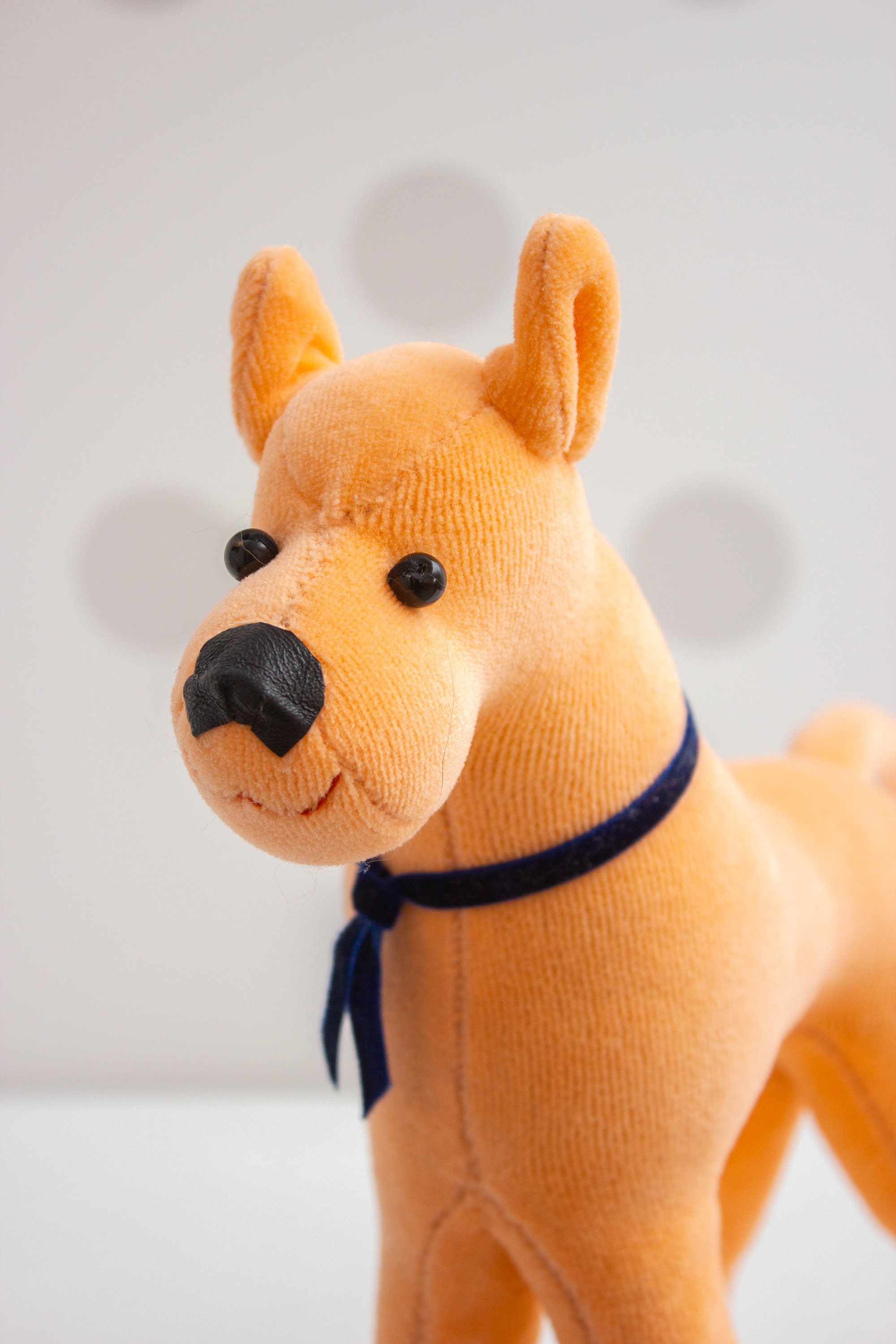 Stuffed animal Orange velor Dog Plush toy height 10 | Etsy