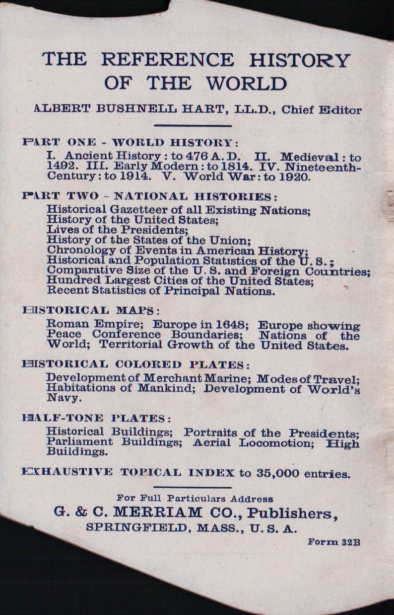 1909 Book Shaped Webster Dictionary Vintage Advertisement