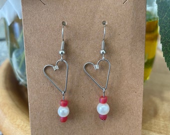 Heart Shaped Dangle Earrings