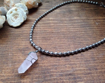 Quartz crystal necklace