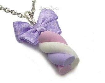 Marshmallow necklace of polymer paste