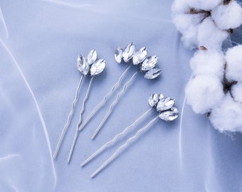 Set of hair pins Bridal hair accessory Crystal hair pins Hair Pins Rhinestone Silver bridal hair pin Boho Wedding bobby pins Gold hair pin