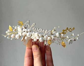Magic Floral Hair comb Flower wedding accessories Bohemian Bridal Hair piece Magic wedding After all this time? Always! Flower pearl comb