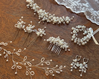 Bridal Always White Hair Comb Bohemian Wedding Hair Piece Magic Winter wedding  Pearl comb  After all this time? Always! Wedding headpiece