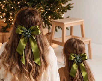 Conjunto de accesorios para el cabello de boda de invierno para mamá e hija, peine navideño, pinza navideña Gibgerbread, regalos de Navidad para niña, tocado con lazo navideño