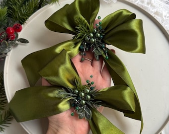 Conjunto de accesorios para el cabello de boda de invierno para mamá e hija, peine navideño, pinza navideña Gibgerbread, regalos de Navidad para niña, tocado con lazo navideño