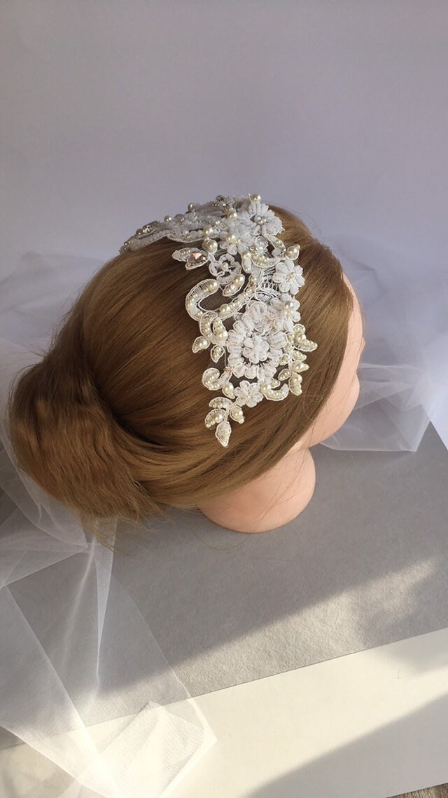 bridal lace headpiece