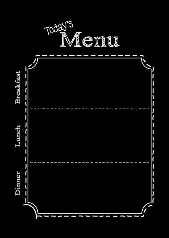 Chalkboard Menu Printable Daily Menu Planner Printable | Etsy