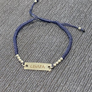 USAFA adjustable woven nylon pull bracelet
