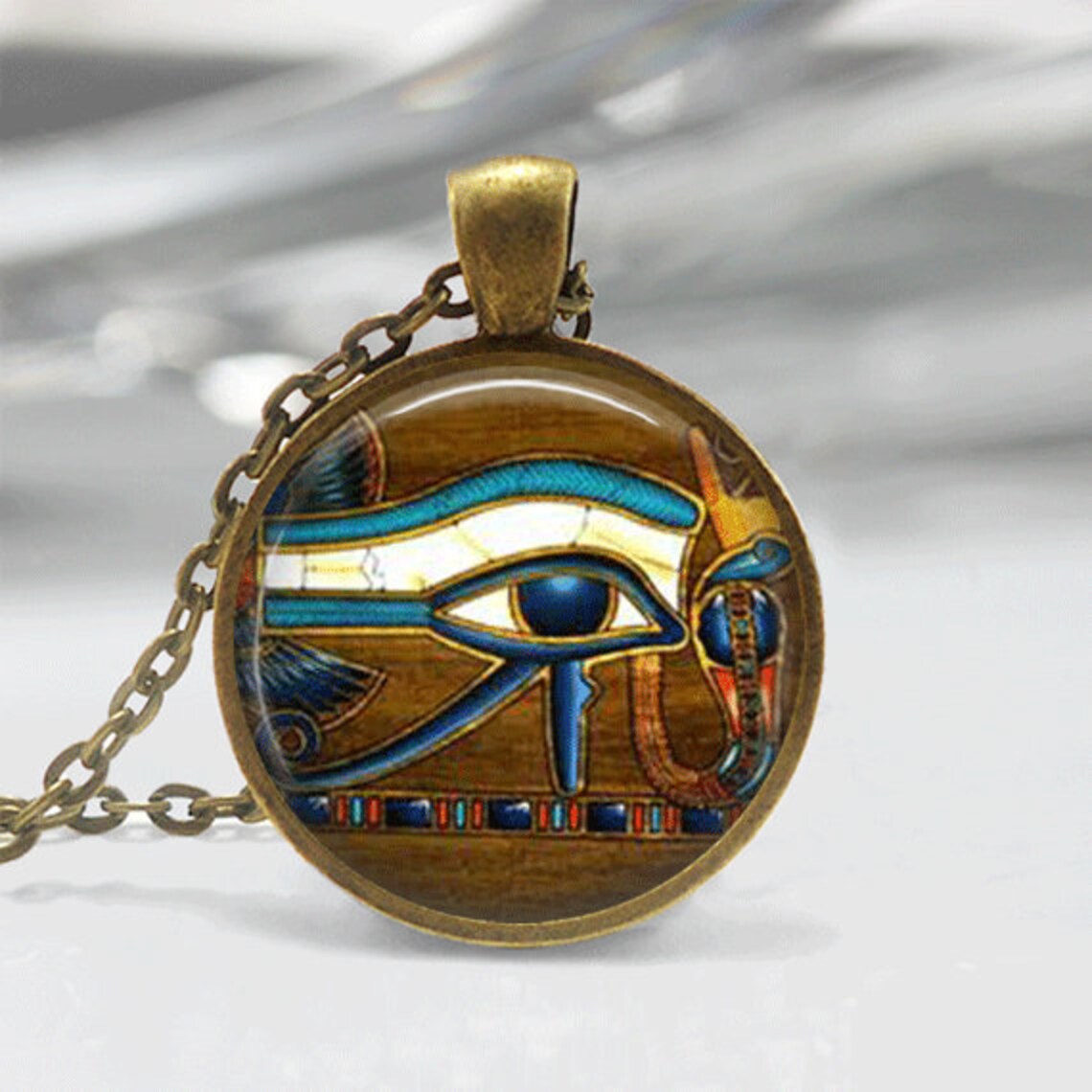 Eye of Horus Egyptian Necklace Glass Tile Jewelry Eye of Horus Etsy
