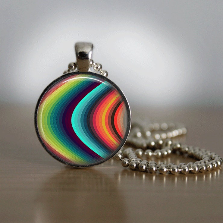 Abstract Art Necklace Glass Tile Necklace Glass Tile Jewelry Etsy