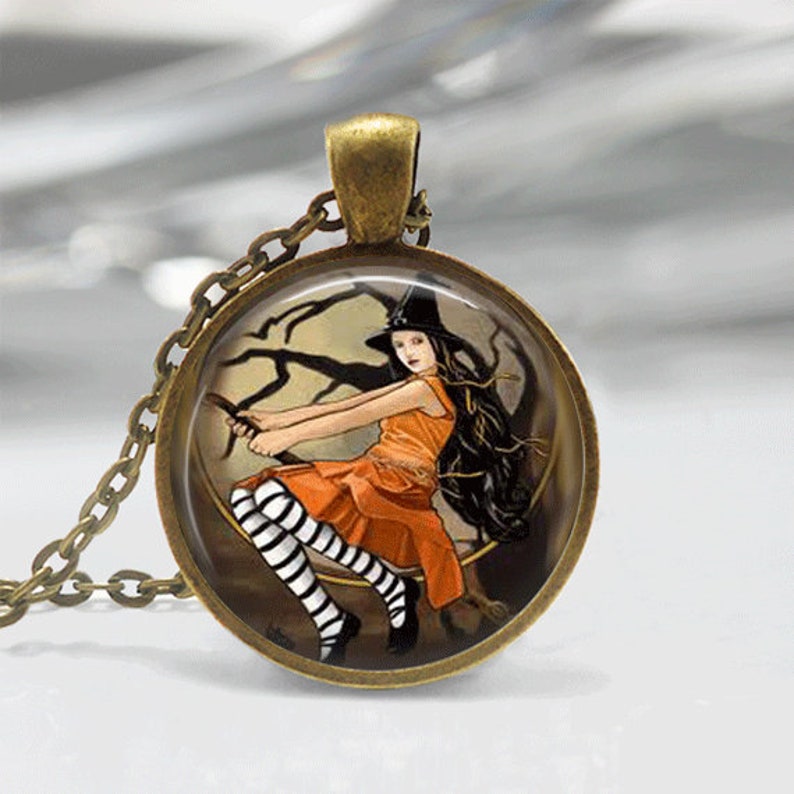 Halloween Necklace Halloween Jewelry Witch Jewelry Witch - Etsy
