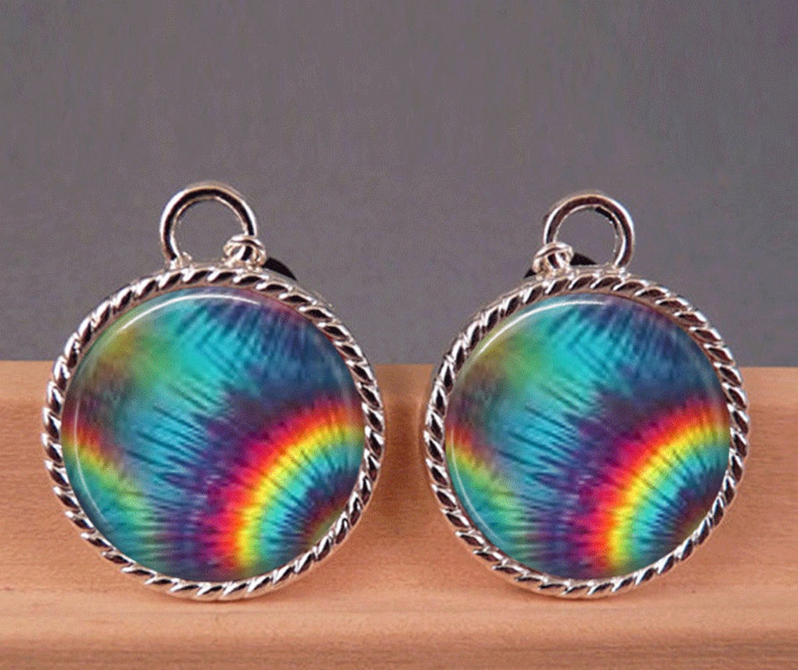 Glass Tile Earrings Glass Tile Jewelry Tie Dye Earrings Tie Etsy