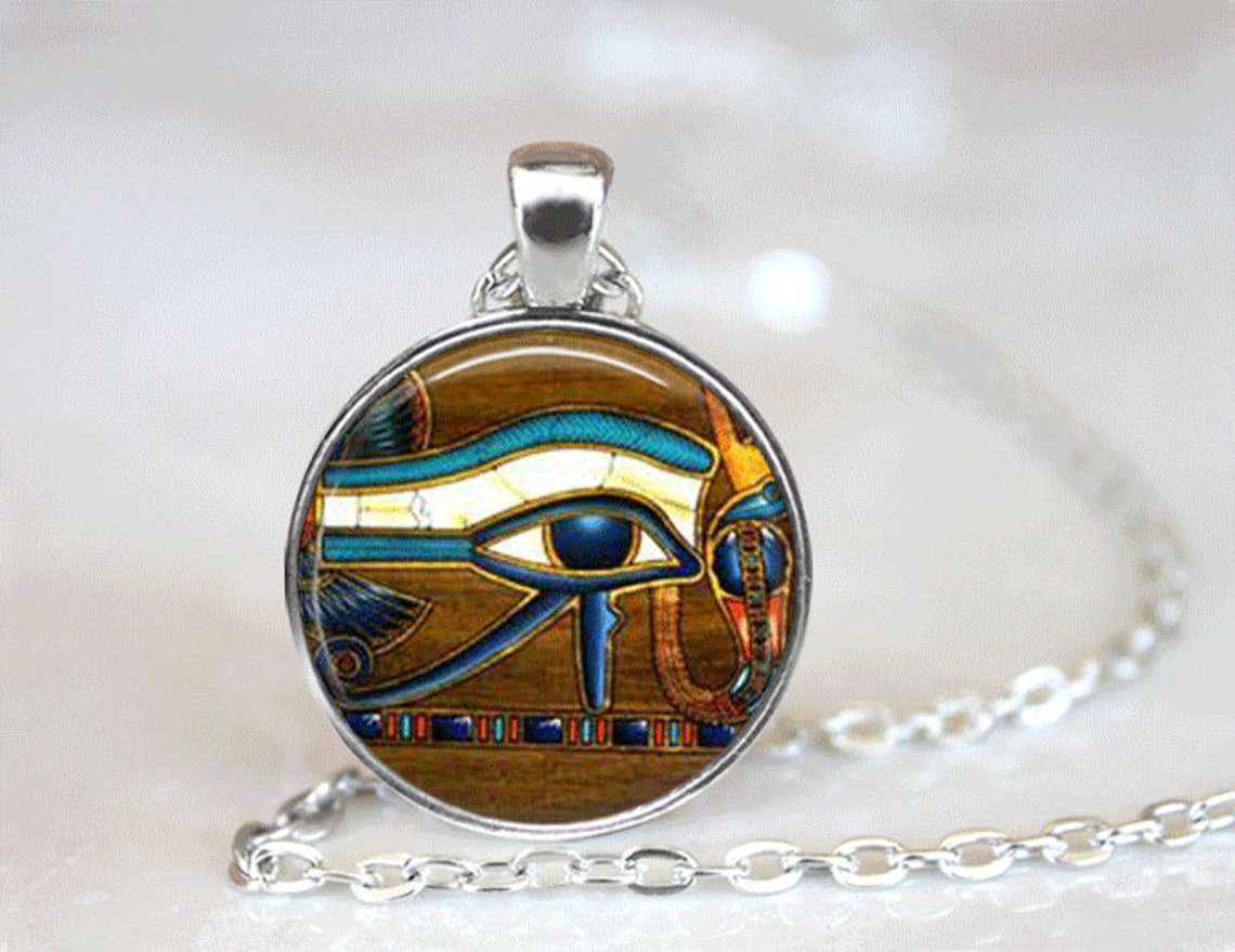 Eye of Horus Egyptian Necklace Glass Tile Jewelry Eye of Horus Etsy