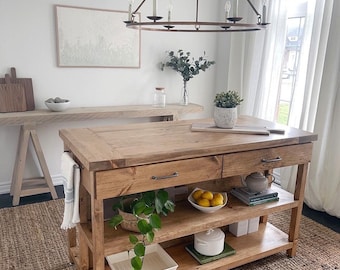 Custom Solid Wood Kitchen Island