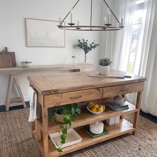 Custom Solid Wood Kitchen Island