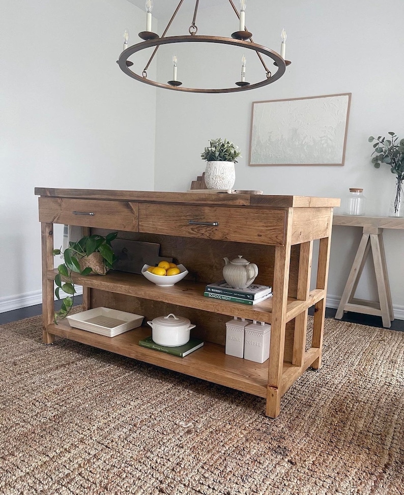 Custom Solid Wood Kitchen Island - Etsy Australia