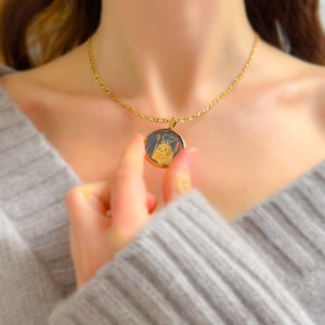 Antique Memento Mori Glass Locket Pendant in 9 Carat Gold Skull Skeleton Georgian Revival