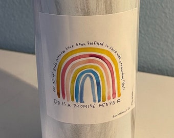 God is a promise keeper Sticker // water bottle decal // laptop sticker // positivity Bible  // inspiring gifts for her // rainbow //