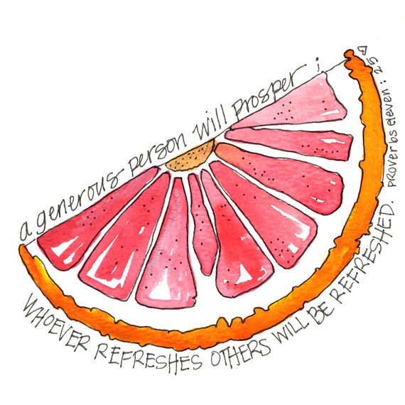 Grapefruit download // Proverbs bible verse // Scripture art Etsy