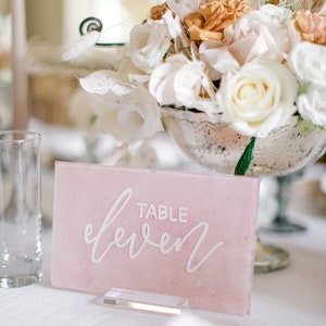 Acrylic Wedding Table Numbers, can be added to Acrylic Sign Package, or added to Wedding Welcome Signs, Painted Table Numbers,