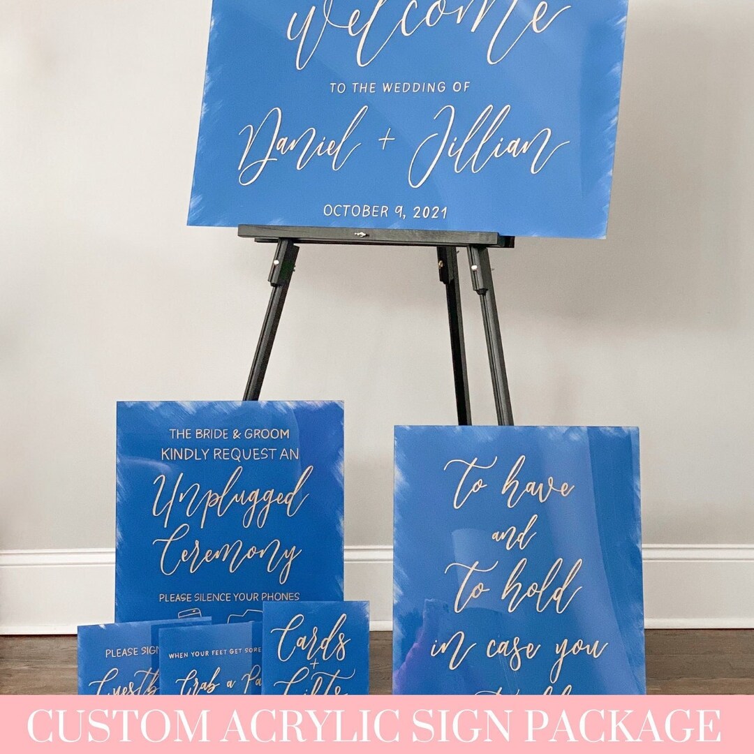 Acrylic Wedding Sign Bundle, Wedding Sign, Painted Acrylic