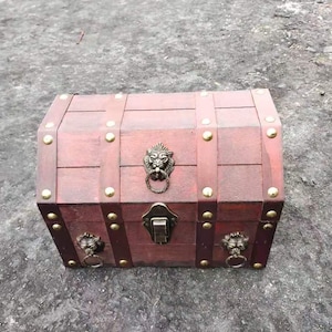 Antique Style Dark Brown Treasure Chest
