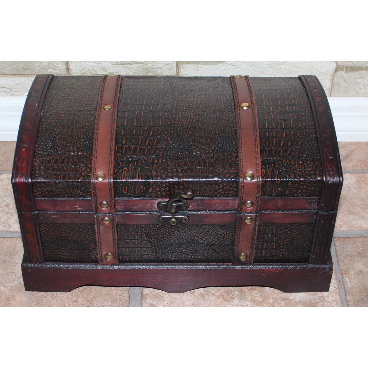 Handmade Wooden & Faux Leather Decor Chest - Etsy