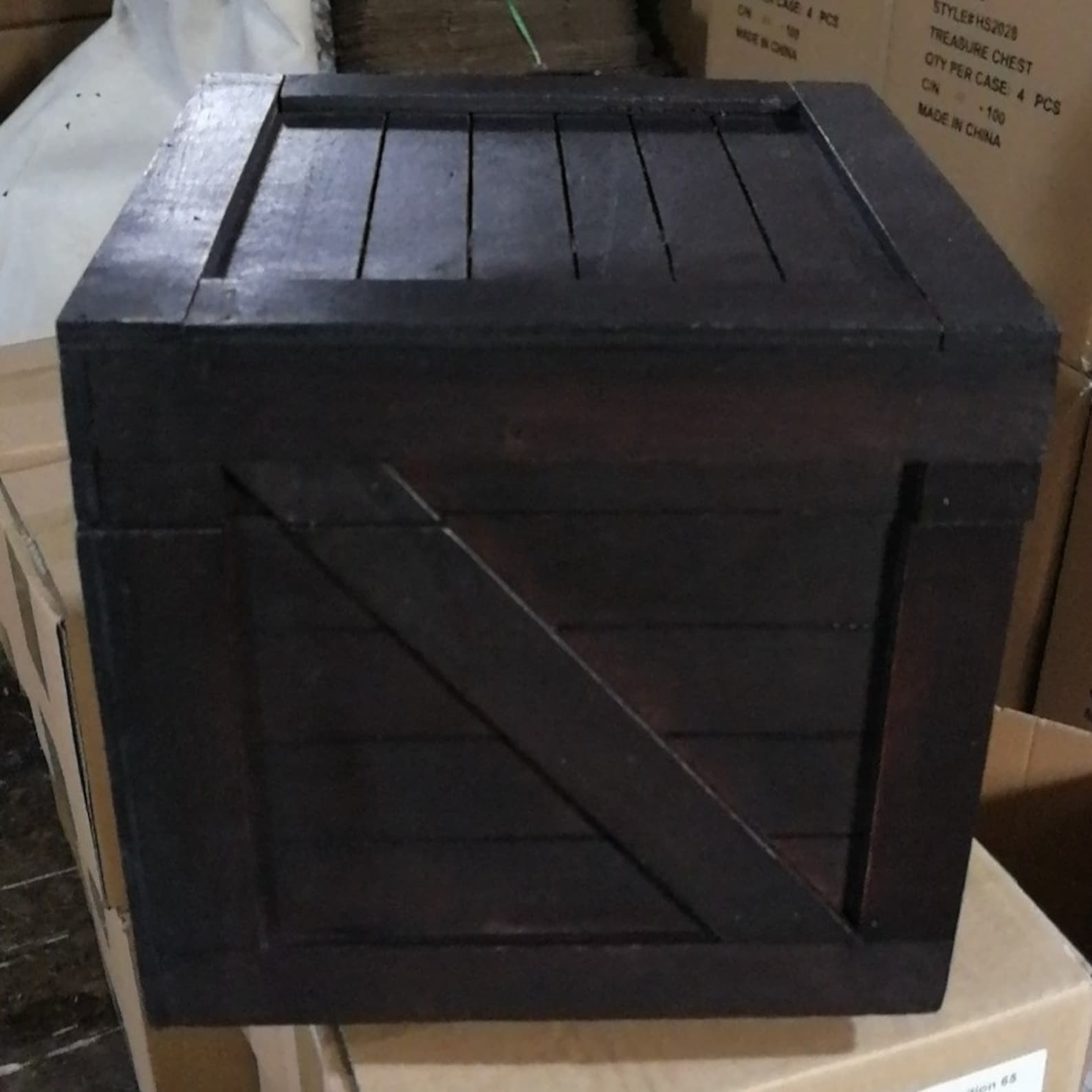 Square Wooden Storage Chest Etsy