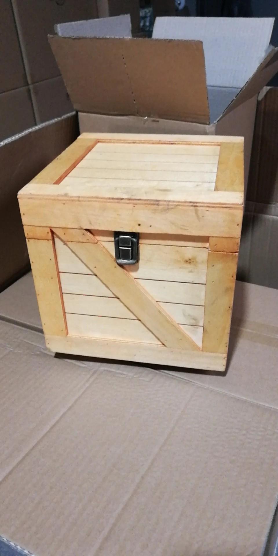 Square Wooden Storage Chest - Etsy