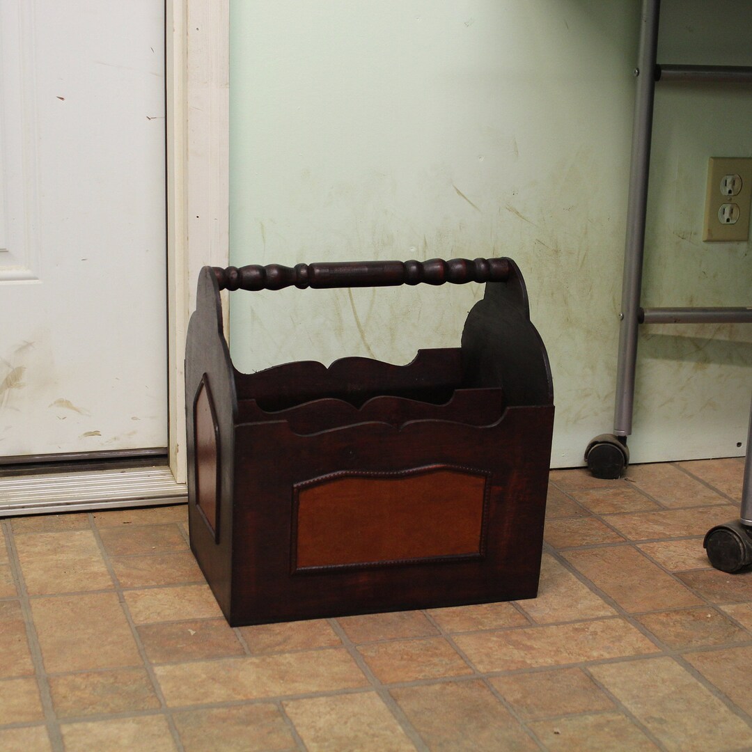 Antique Wooden Magazine Rack Etsy