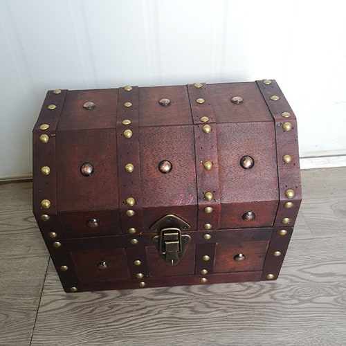 Natural Wooden Treasure Chest Etsy