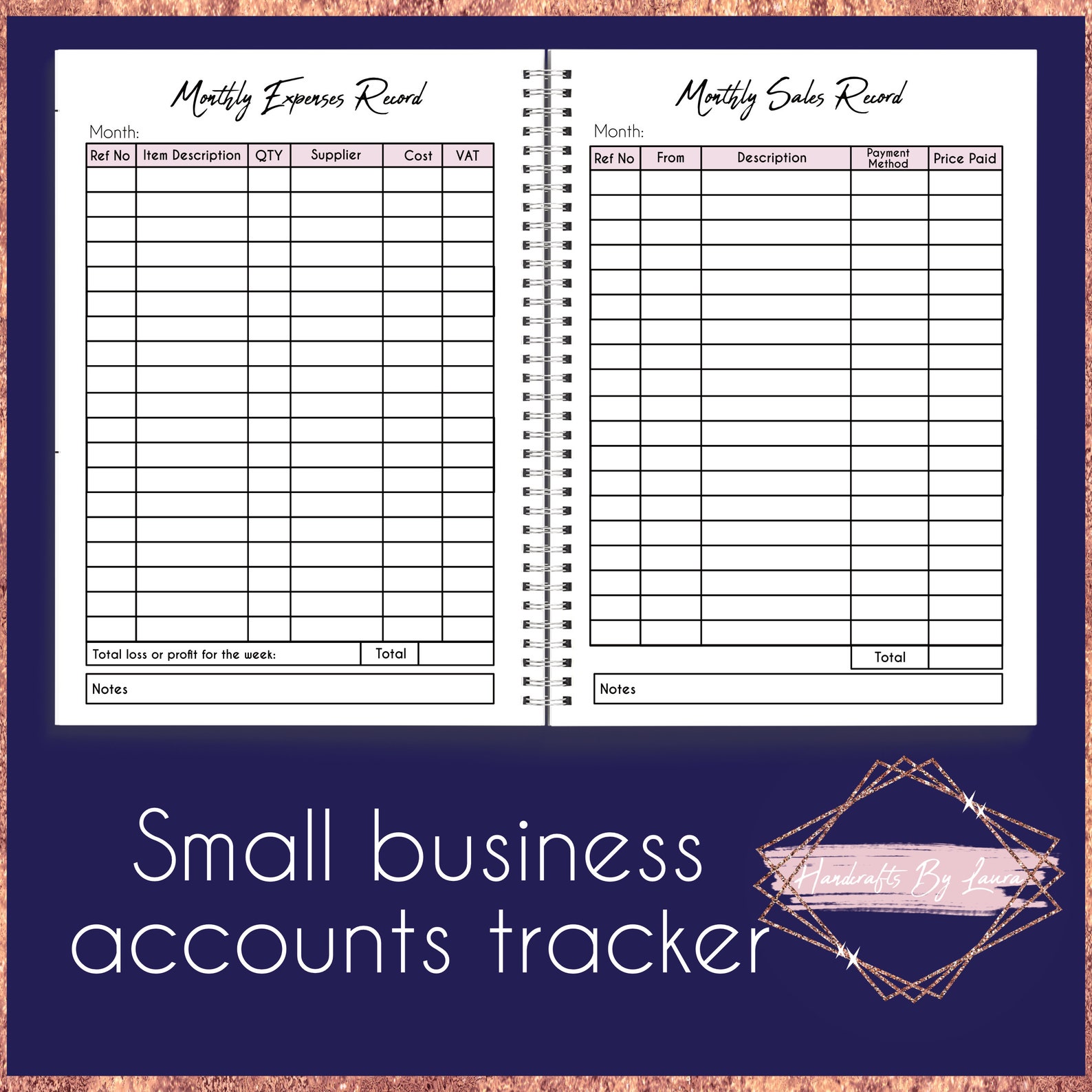 Business Accounts Planner Stationery Tracker Costings Etsy