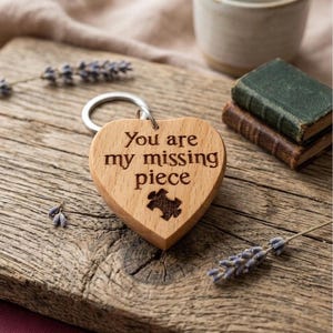 You are my missing piece Keyrings Keychain Girlfriend Boyfriend Wooden Gift
