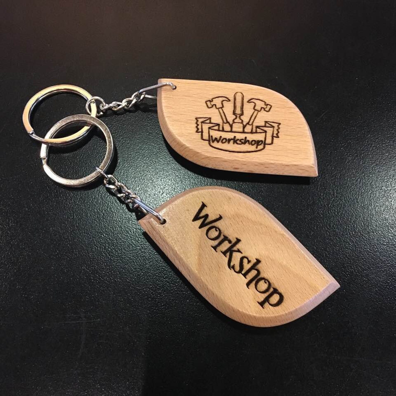 Personalised Wooden Engraved Keyrings Keychain Gift Etsy