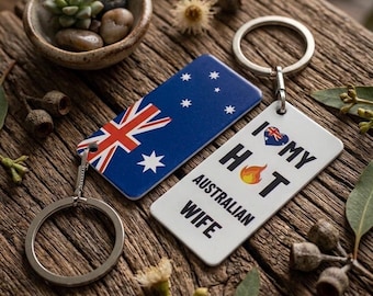 Australia Flag Keyring Australian wife or husband