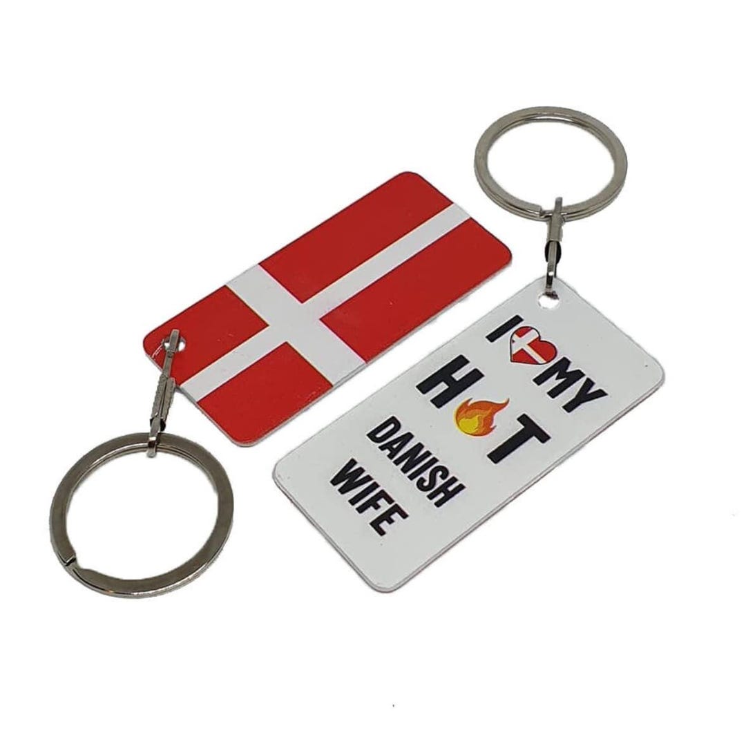 Key Ring Denmark Denmark Flag Keyring With I Love My Danish Wife or Husband - Etsy