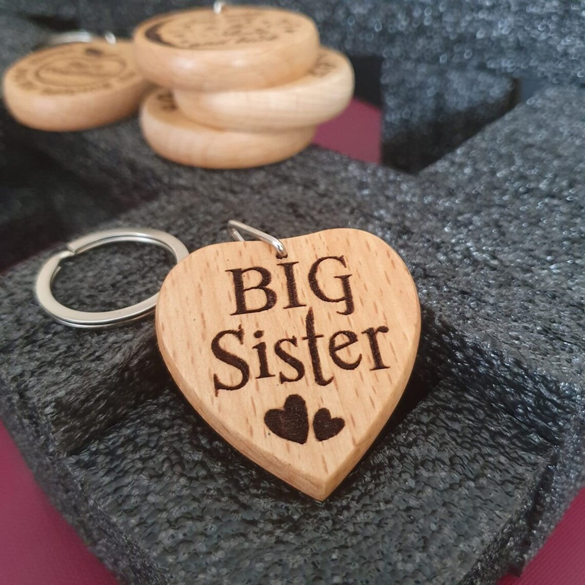 Gifts for Sister Engraved Wooden Keyring Keychain Unique Etsy