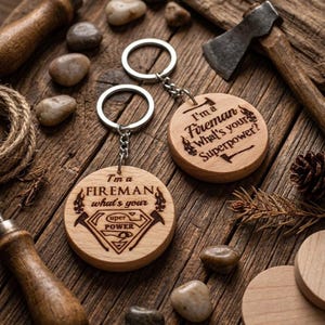 Feuerwehrmann Schlüsselanhänger Schlüsselanhänger aus Holz Geschenk