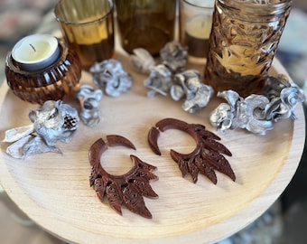 Fake Gauge Wooden Earrings