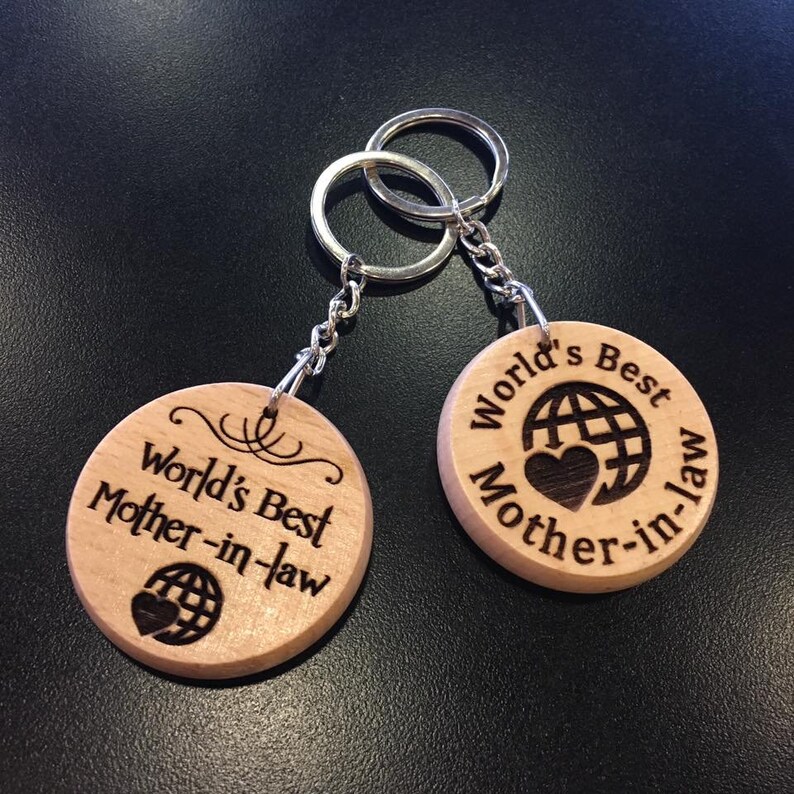 Gifts for Inlaws Wooden Keyring Keychain Grandad Grandma Etsy