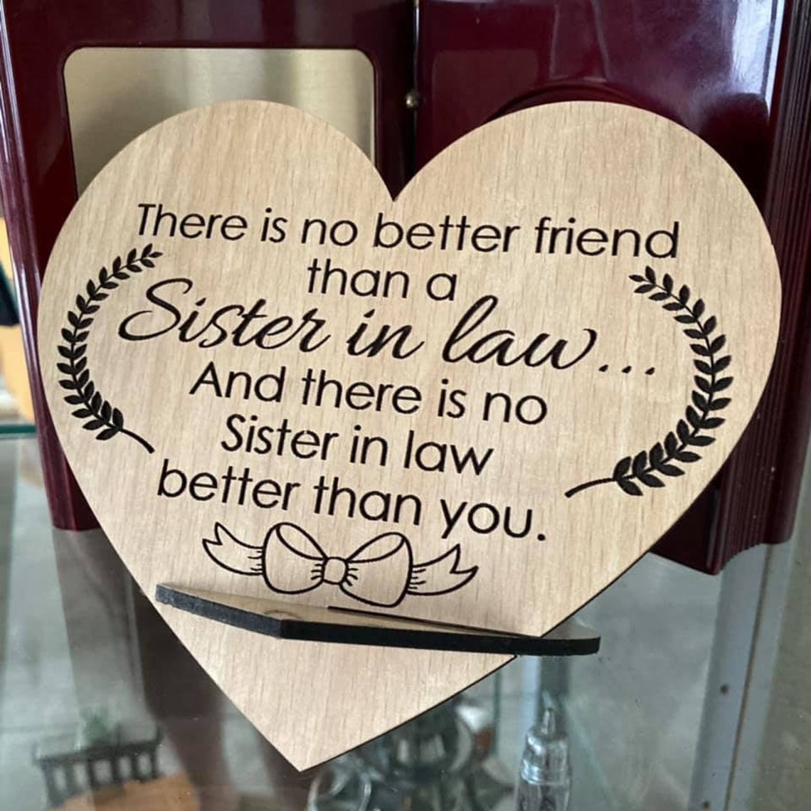 Sister in Law Engraved Wooden Freestanding Plaque Etsy