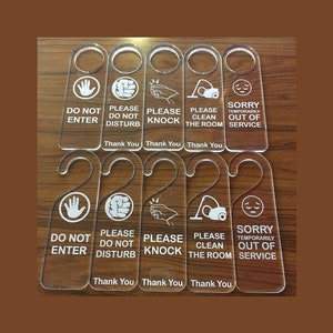 Do not disturb door sign Engraved Acrylic Hanger handle hotel room house Heavy duty