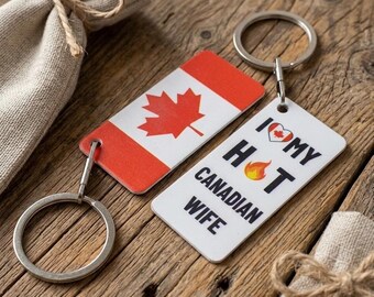 Canada Flag Keyring Canadian wife or husband