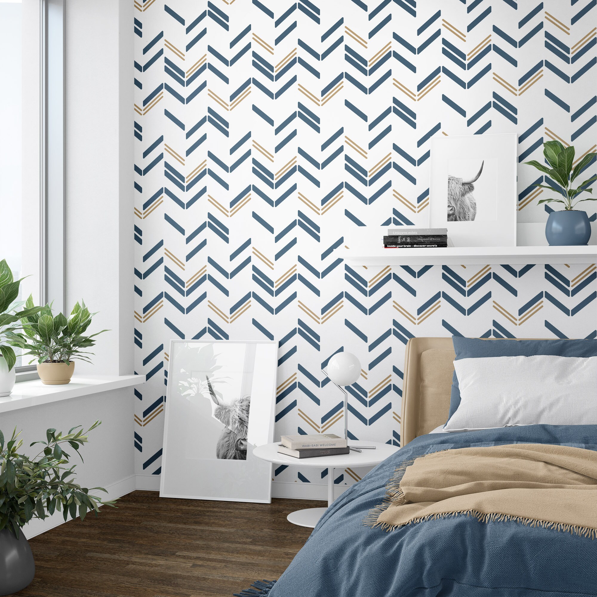 Blue Chevron Wallpaper