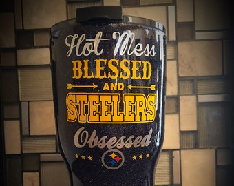 Steelers tumbler | Etsy