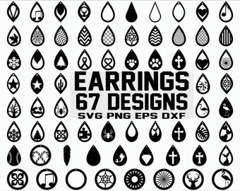 Earrings SVG/ Teardrop with holes SVG/ Pendant SVG/ Earrings | Etsy